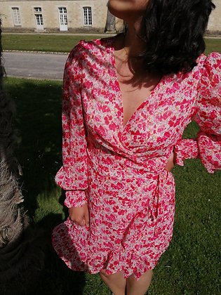 Robe portefeuille rose