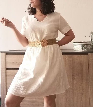 Robe gaz de cotton blanche 